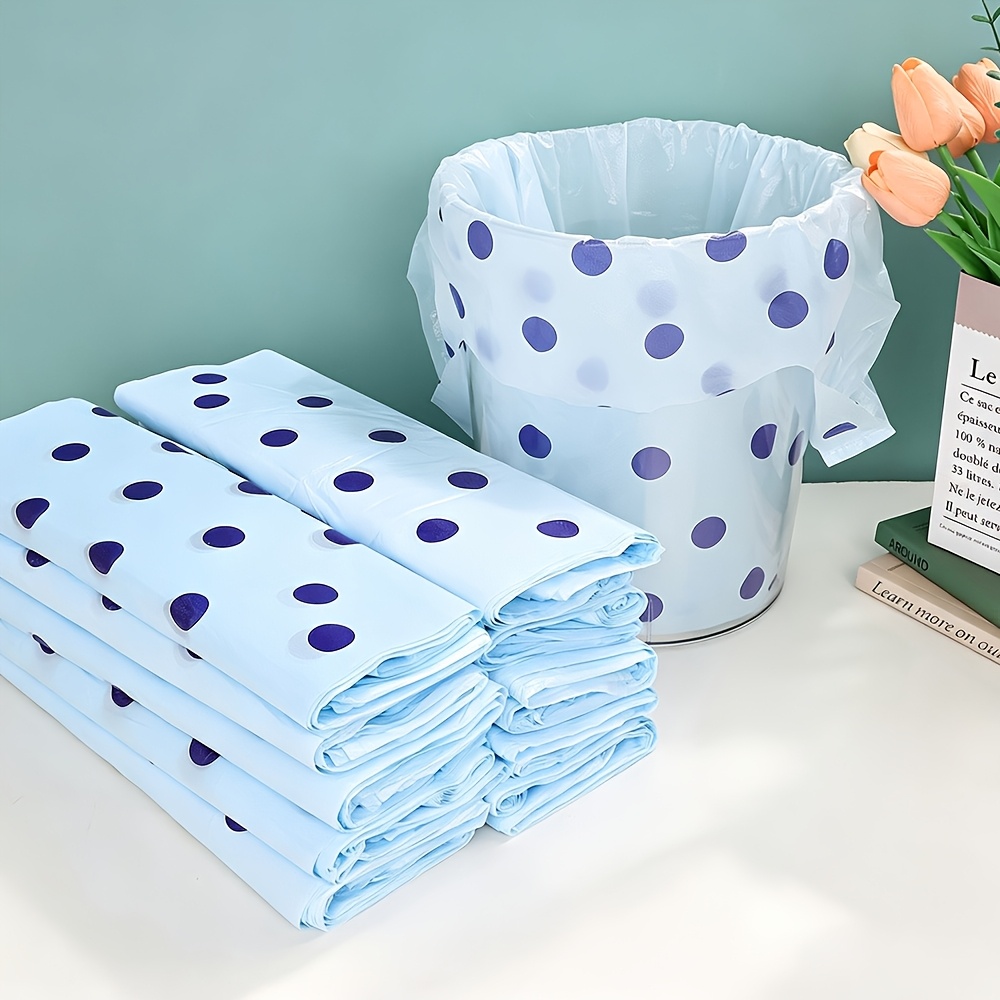TEMU 30pcs Stylish Polka Dot Tote Bags, Large Capacity Reusable Shopping Bags With , Blue Polka Dot Pattern Kitchen Bags, Suitable For Grocery