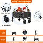 outdoor folding cart solid tires 360 wheels 600d tear resistant fabric solution for camping holiday shopping
