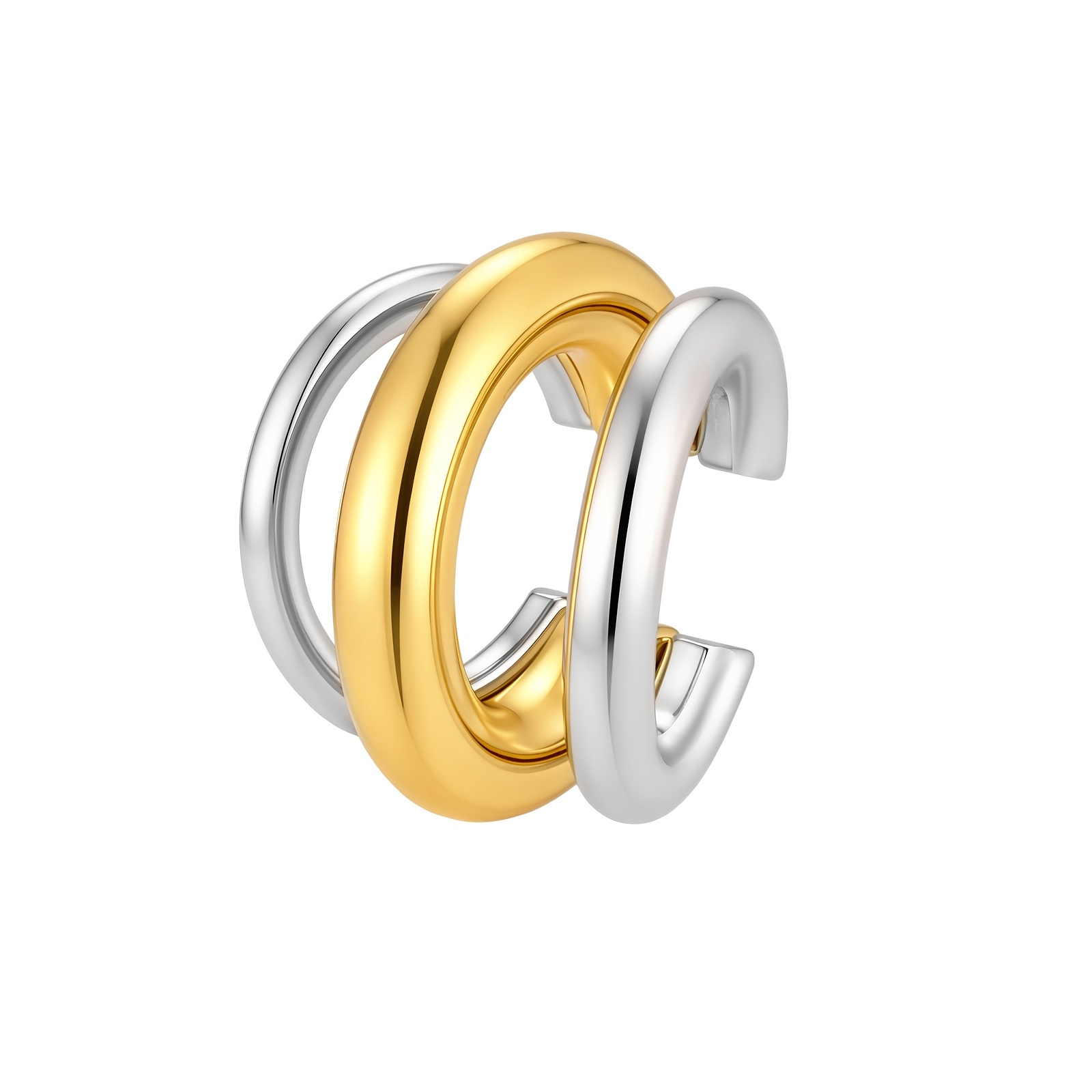 Women's Glossy Thick Tube Multi-Circle Ear Clip