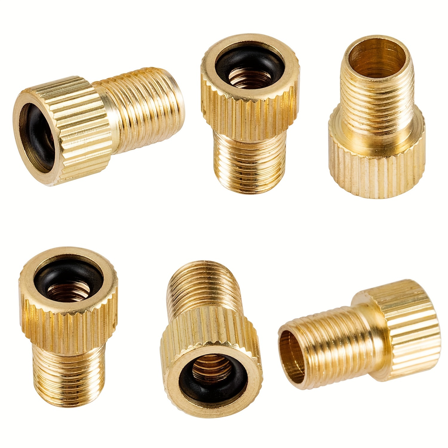 4/6pcs Bicycle Mountain Bike Valve Adapter, French Mouth To American Mouth, Air Nozzle Conversion Head