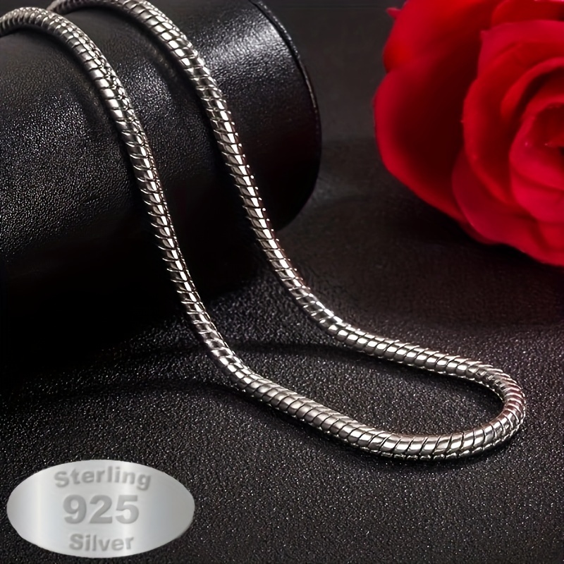 

Italian S925 Round Snake Necklace, For Men And Women, In Multiple , 3mm Width, 20g/1.1ounce