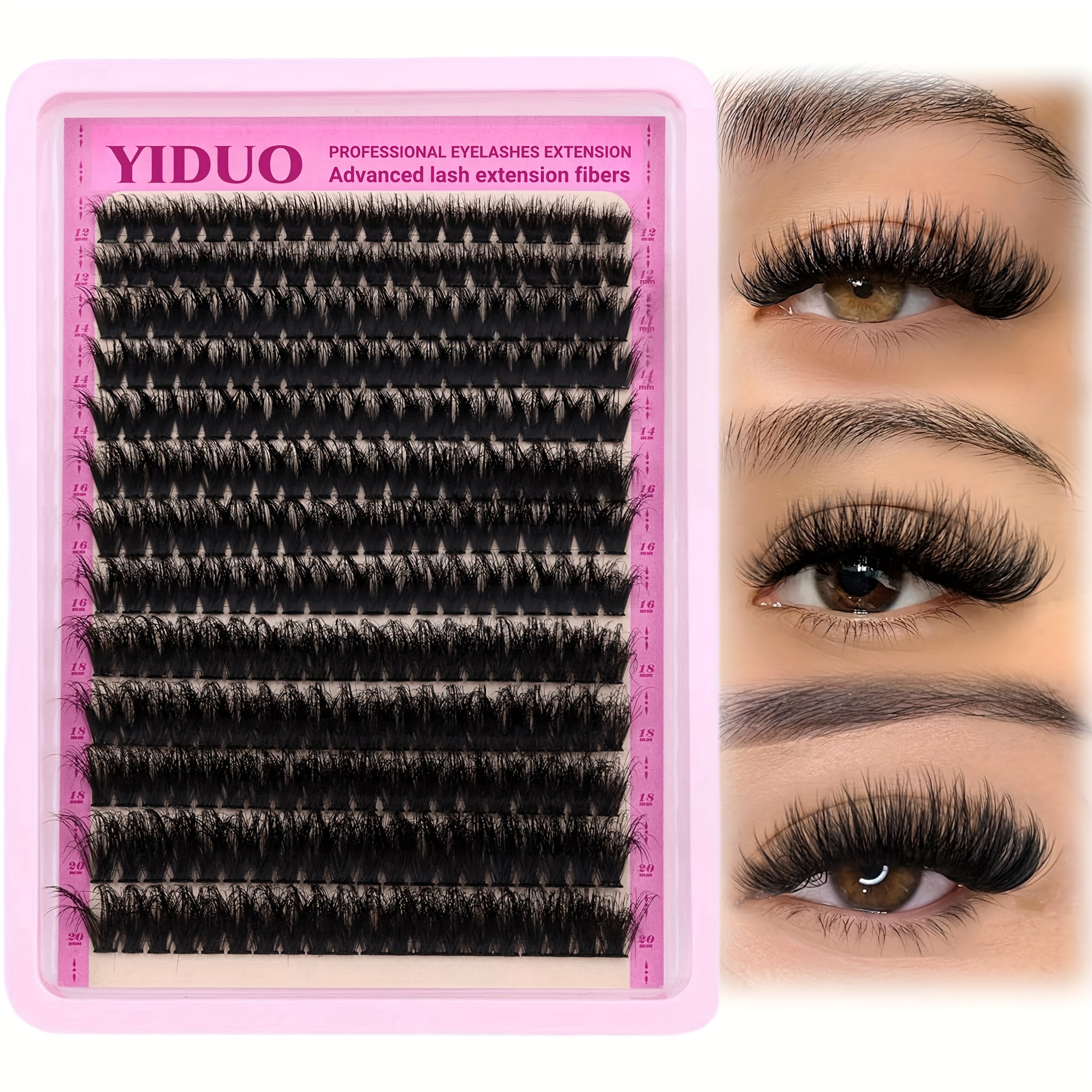 

260pcs Fluffy Lash 100d Volume Eyelash 12-20mm Individual Lashes D Eyelash Extensions Diy Lash Extension For Beginners, Professional Eye Makeup For Women