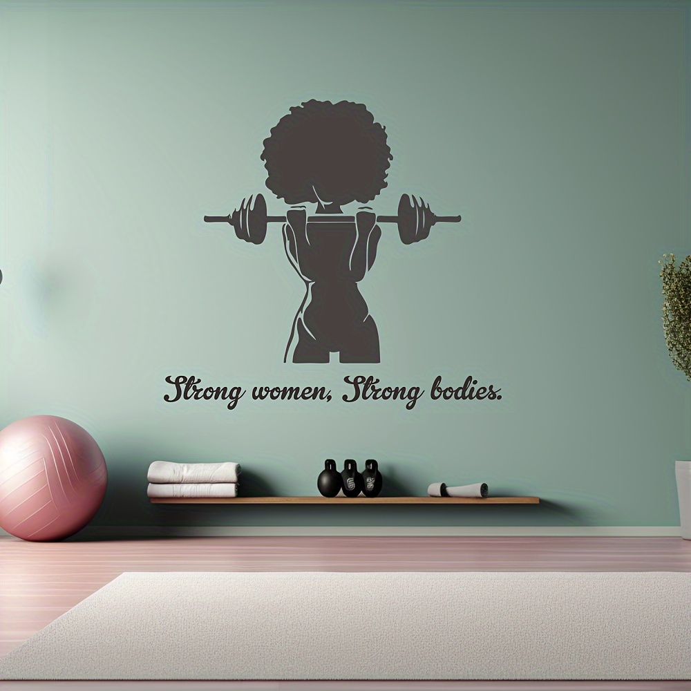 Fitness Mujeres Gimnasio Etiqueta de la pared Decoración Deportes Chica  Dibujos animados Dibujos animados Vinilo Etiqueta de la pared Sala de estar  Decoración de oficina en casa : : Hogar y Cocina