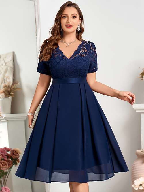 Knee Length Dark Blue Formal Dress Maxi Dress Lace Cocktail Kiyonna Plus Size Cocktail Dresses Ever- Knee Length Dark Blue Formal Dress Maxi Dress Lace Cocktail Kiyonna Plus Size Cocktail Dresses Ever-