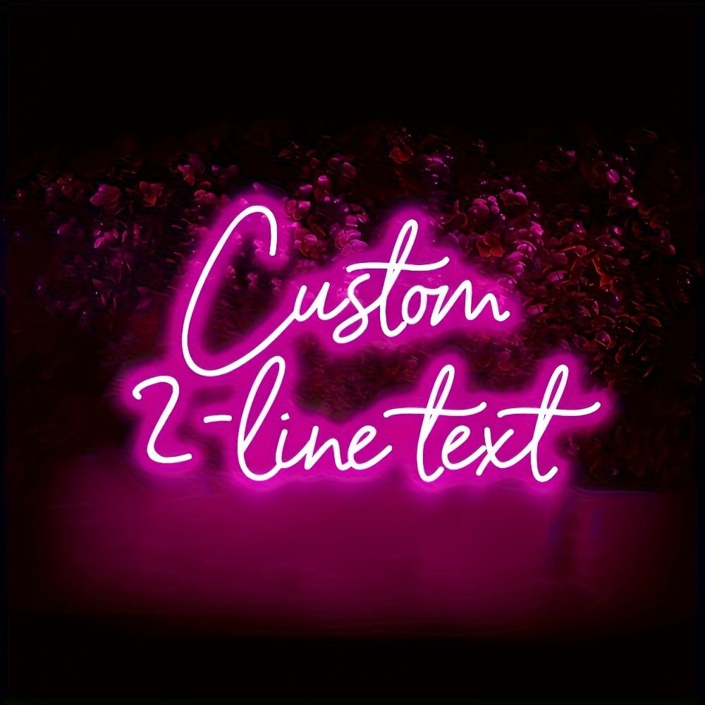 

Customizable Usb-powered 2-line Neon Sign With Adjustable - Personalized Led Display For Weddings, Events & Home Decor, Acrylic Material