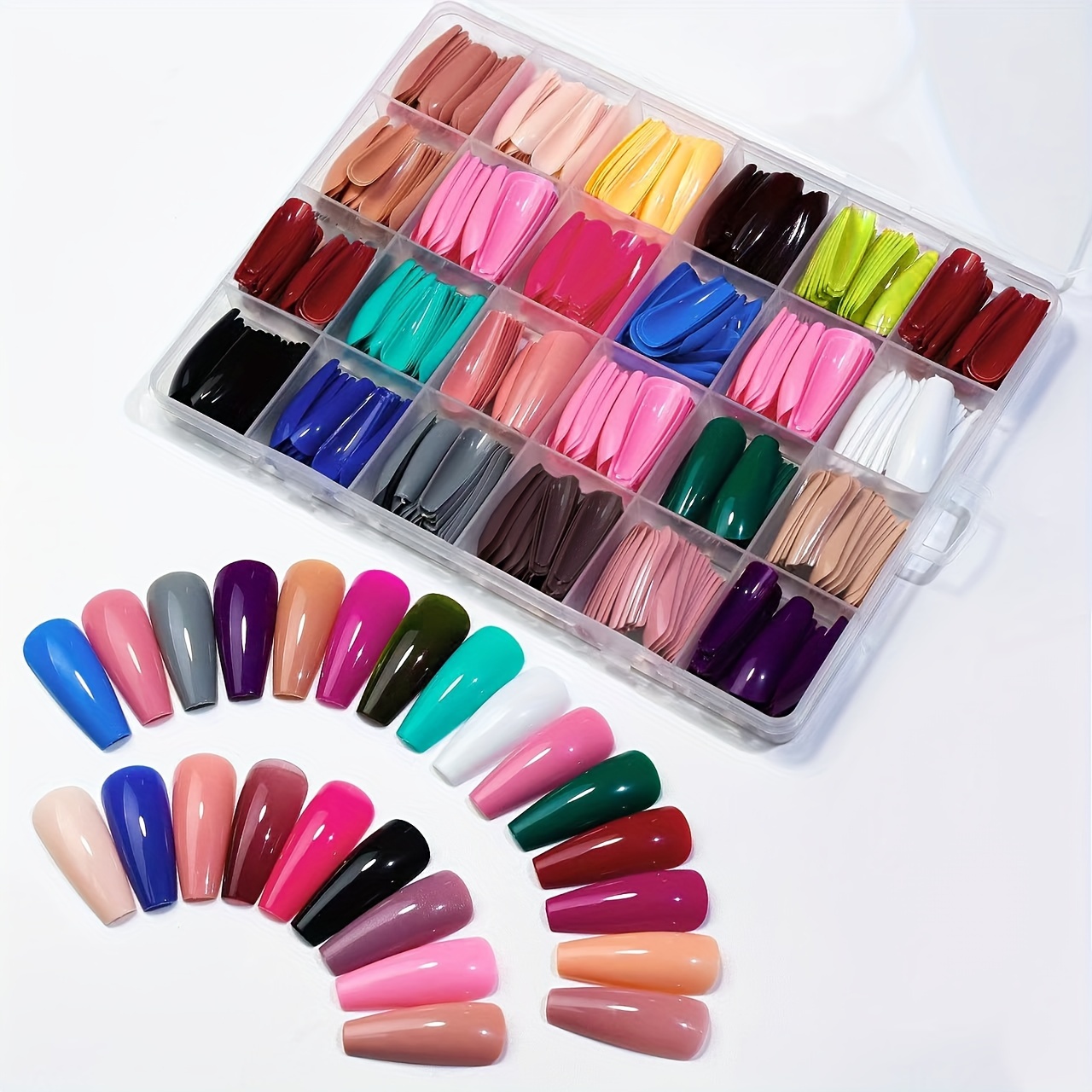 

576pcs/box Fake Nails Acrylic Full Cover Nail Tips Ballet Wear Nail Press On Nails With Gel Diy Manicure Tools