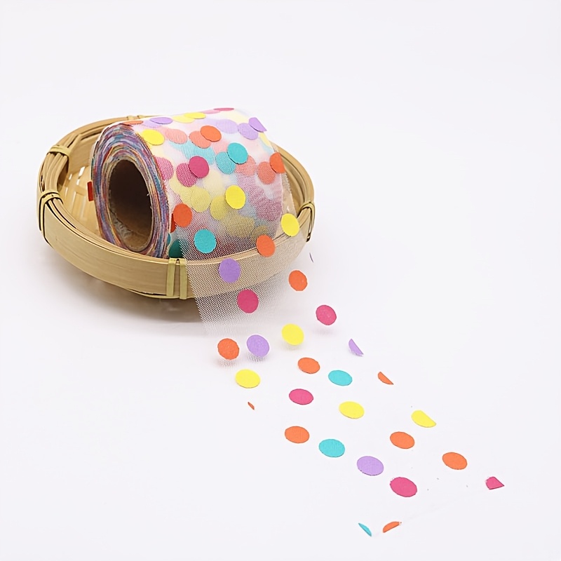 E-shop amerikanischer Netzdruck, buntes, transparentes Polka Dot-Gewebe, geeignet für Weihnachten, Valentinstag, Partys und