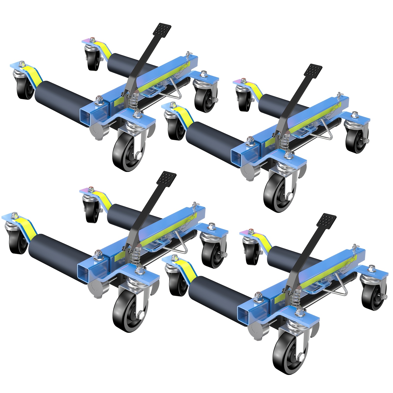TEMU 2pcs/4pcs Heavy Duty Car Dolly Tire Skates With 360° Ball Bearing Wheels - Equipment Accessory, Non-slip Surface, Ideal For Moving Vehicles,