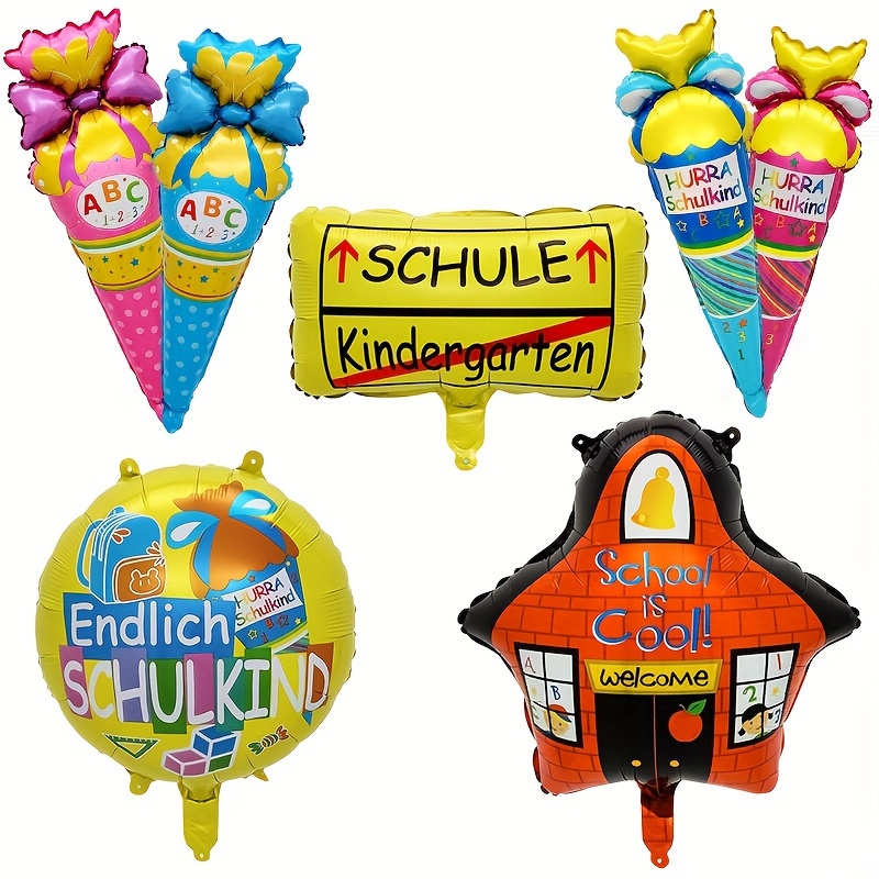 

Back-to-school Party Piece: 18" Cartoon Ice Cream Foil Balloons - Perfect For Classroom Decor & Celebrations, No Power Needed