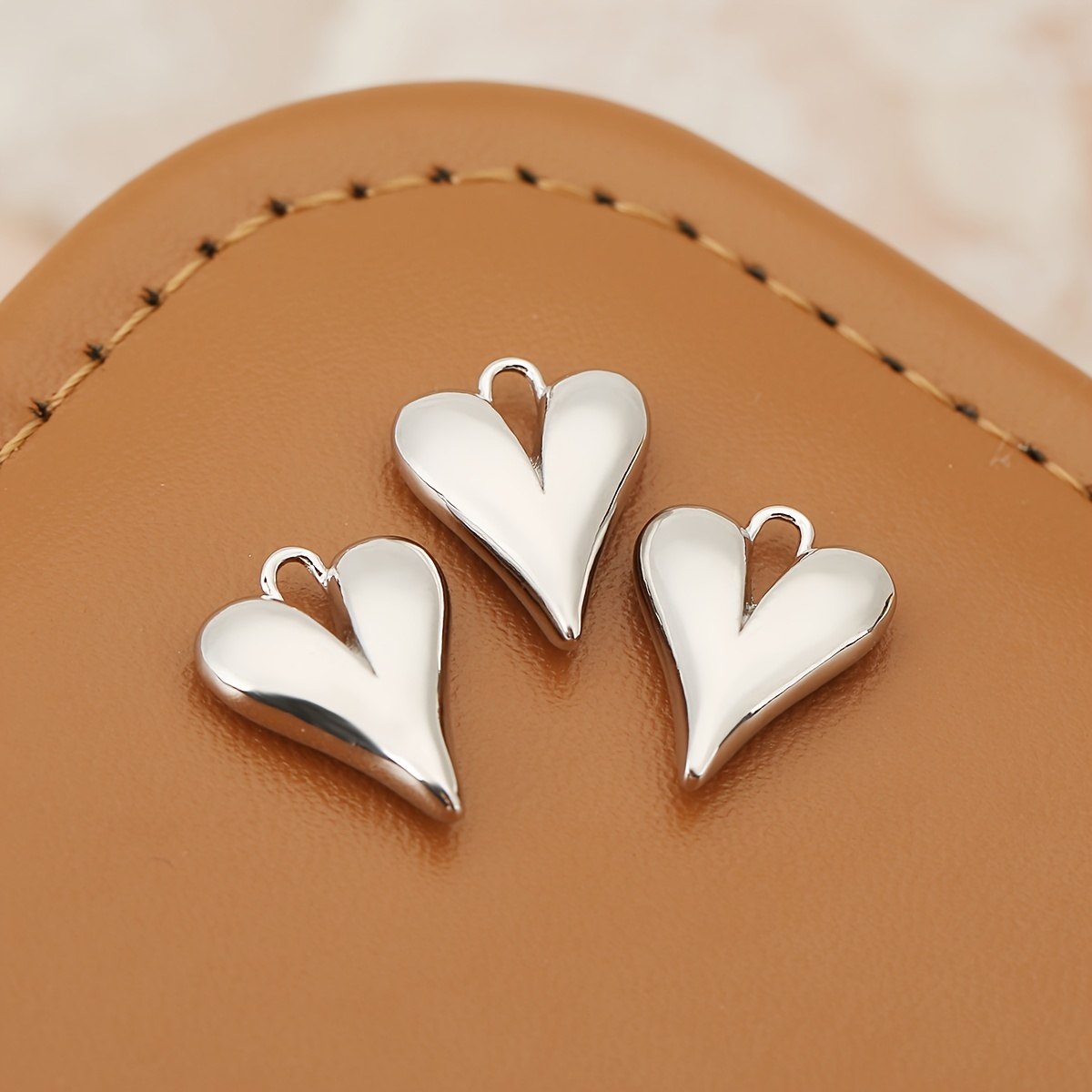 3pcs Copper Pendant Set, Solid Heart Shape Pendant