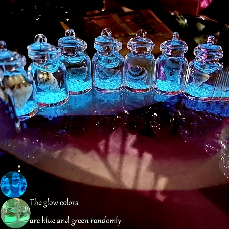 TEMU 3/8 piezas Botella de los Luminosa, Colgante para Árbol de Navidad, Mini Botella Transparente con Tema Oceánico, Regalos de Navidad, , Acción de
