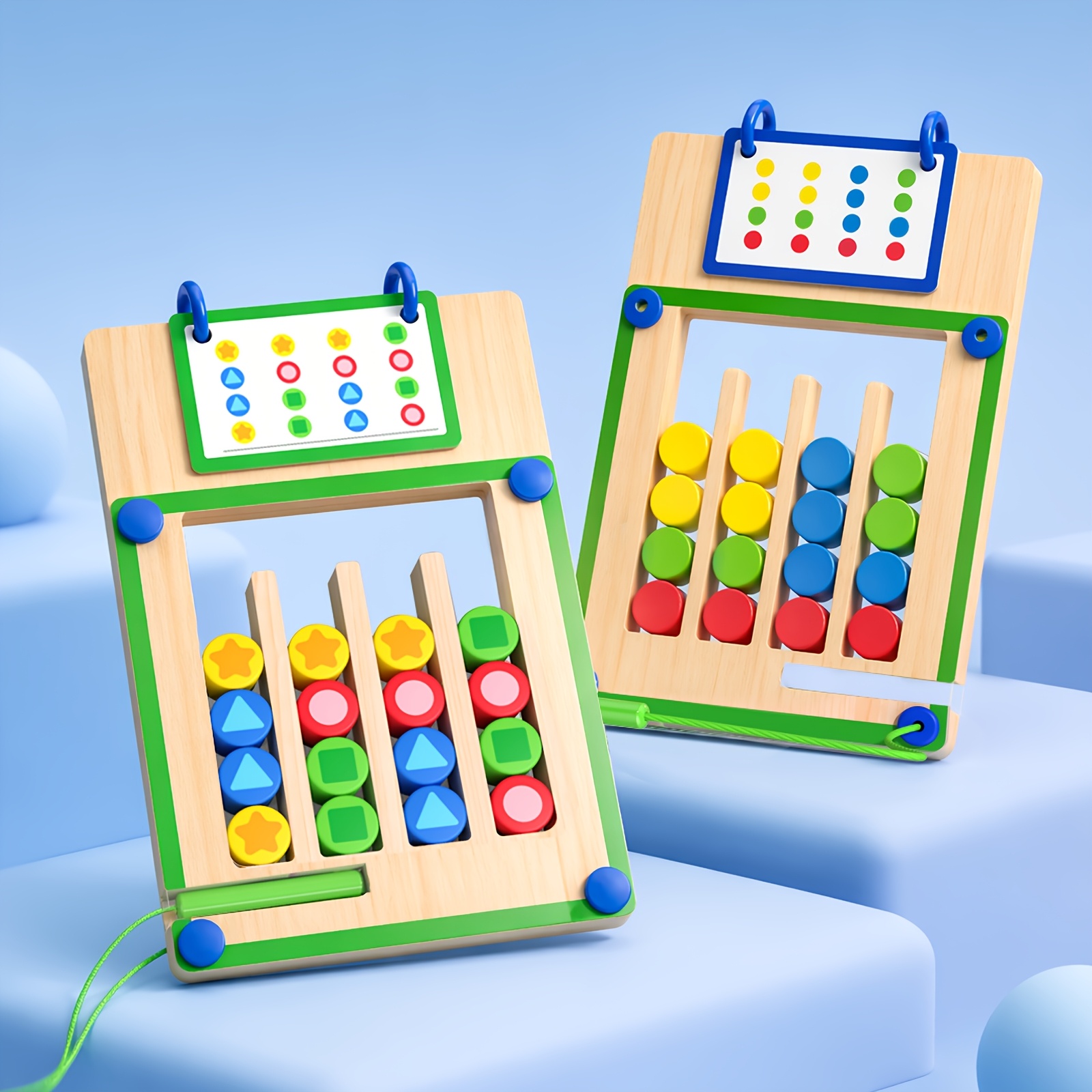 TEMU de de stylo magnétique en bois pour enfants de 3, 4 et 5 ans, de de perles magnétiques 4 couleurs, jeu d'entraînement à la et de concentration,