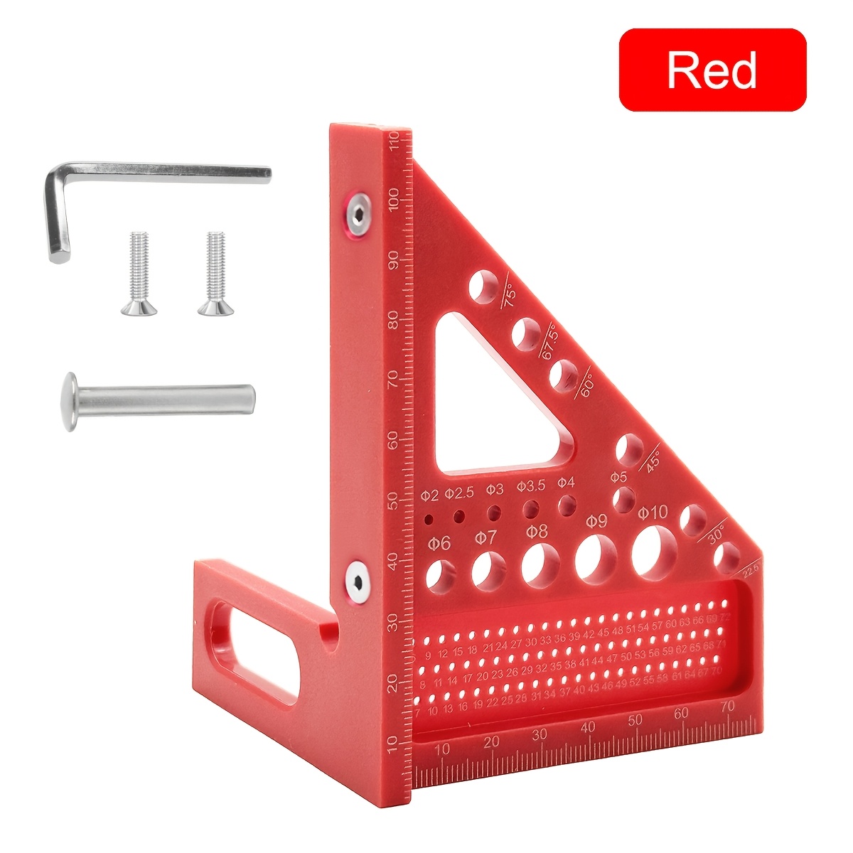 E-shop Mini-Mehrfunktions-Zwischenmaßwinkel aus Kunststoff mit Nagel - Multi-Winkel-Schaber und Winkelmaß 22,5°-90° Layout Werkzeug