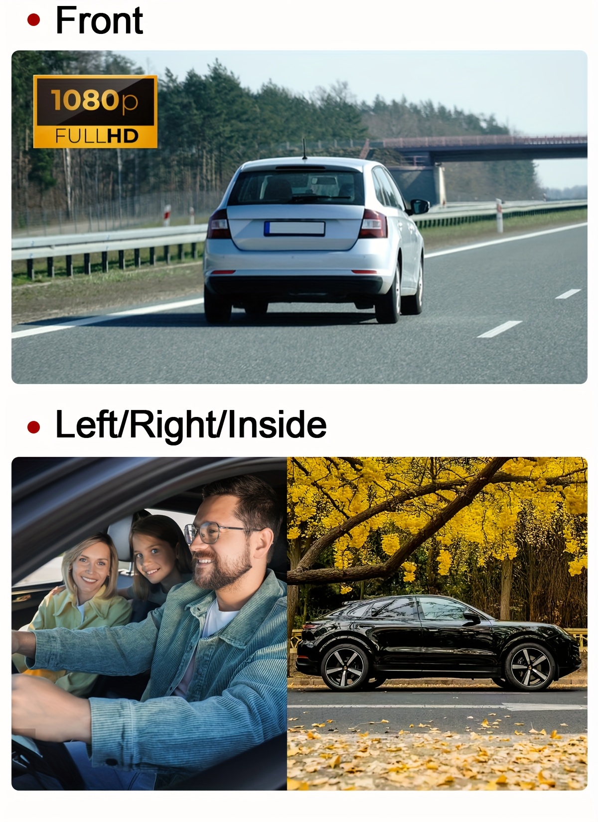 4 channel dash cam for cars 1080p   lens 4 in 1 dvr recorder with night vision 24h parking monitor g lighter     right rear dash camera system Product details 5