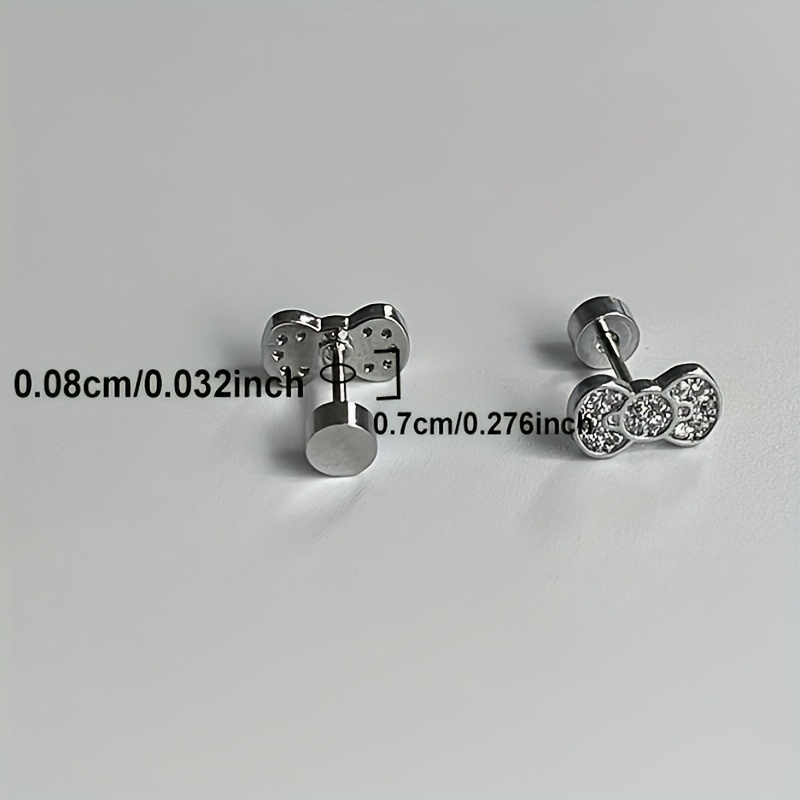 Women's Shimmering Bow-Shaped Cartilage Stud Earrings