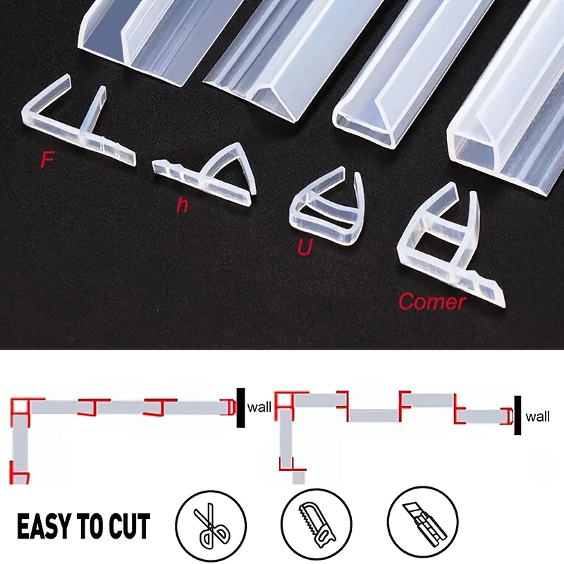 A 78.74-inch H/f/u-shaped Glass Door Sealing Strip, Suitable For Office Balcony Doors And Windows - Bathtub Shower Waterproof Strip And Soundproof Plug