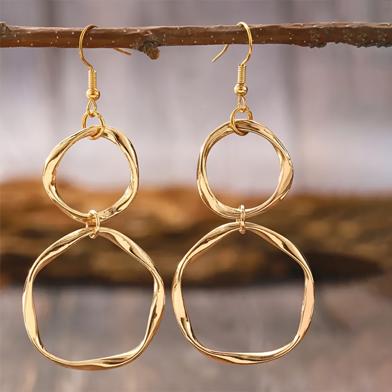 TEMU 2 paires de boucles d'oreilles minimalistes rondes Möbius pour femmes, pour un port