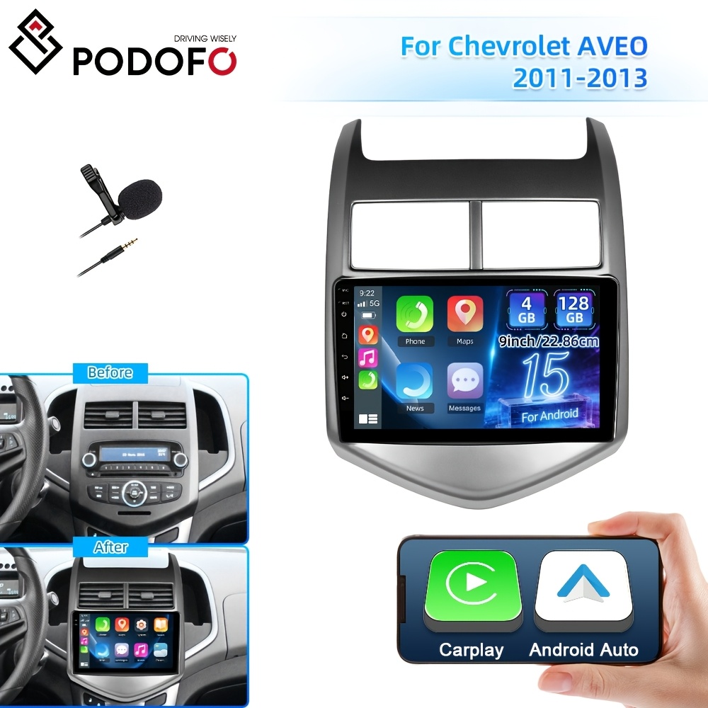 Image of Podofo [ 4g+128g] 2026 New 9 Inch Car Radio Stereo For 2011 2012 2013 With & Auto, 15 Car Radio With Bt Fm/rds Wifi Gps Eq Dsp Swc+mic, A Perfect Gift For Drivers