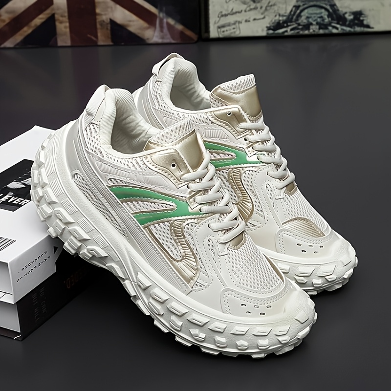 49#V2025 Spring Tire Shoe Mesh Upper Thick Sole Tire Shoe Mesh Upper Thick Sole Athletic Trendy Shoes Casual Dad Shoes
