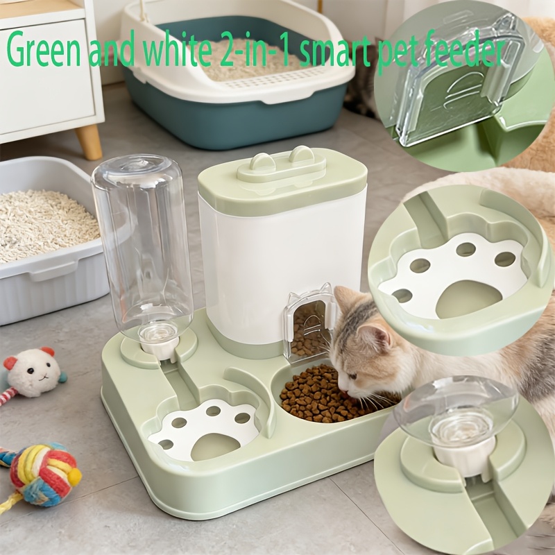Smart Pet Feeder And Water Dispenser Set, Easy Assembly, Suitable for Cats And Small Dogs, Blue, Pink, Gray, Green, Yellow Available, Transparent/White 2 Specifications Available, Ideal Gift for Relatives, Friends, Colleagues, Non-Electric - Image 18
