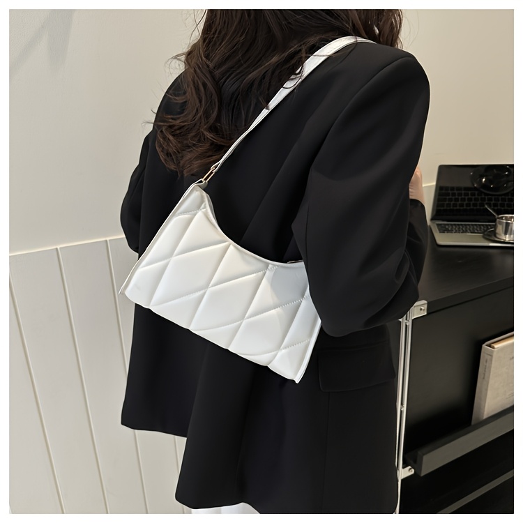 Bolso de Hombro Casual para Mujer, Bolso de Axila Elegante y Sencillo, Cartera Moderna para Uso Diario y Desplazamientos, Disponible en 3 Colores: , Blanco, Caqui