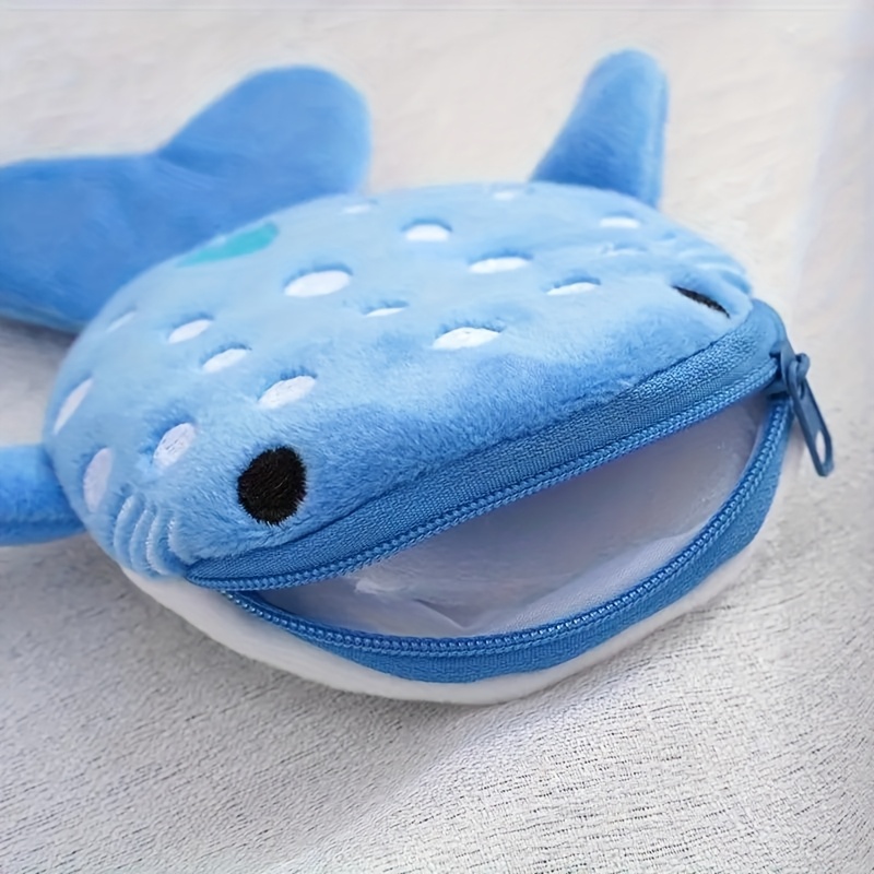 [cute Shark Wallet] 1pc Adorable Shark Plush Coin Purse | Cute Wallet, Coin Pouch, Keychain Pouch | Cartoon Animal Design With Zipper Closure - Perfect Gift Idea For Women