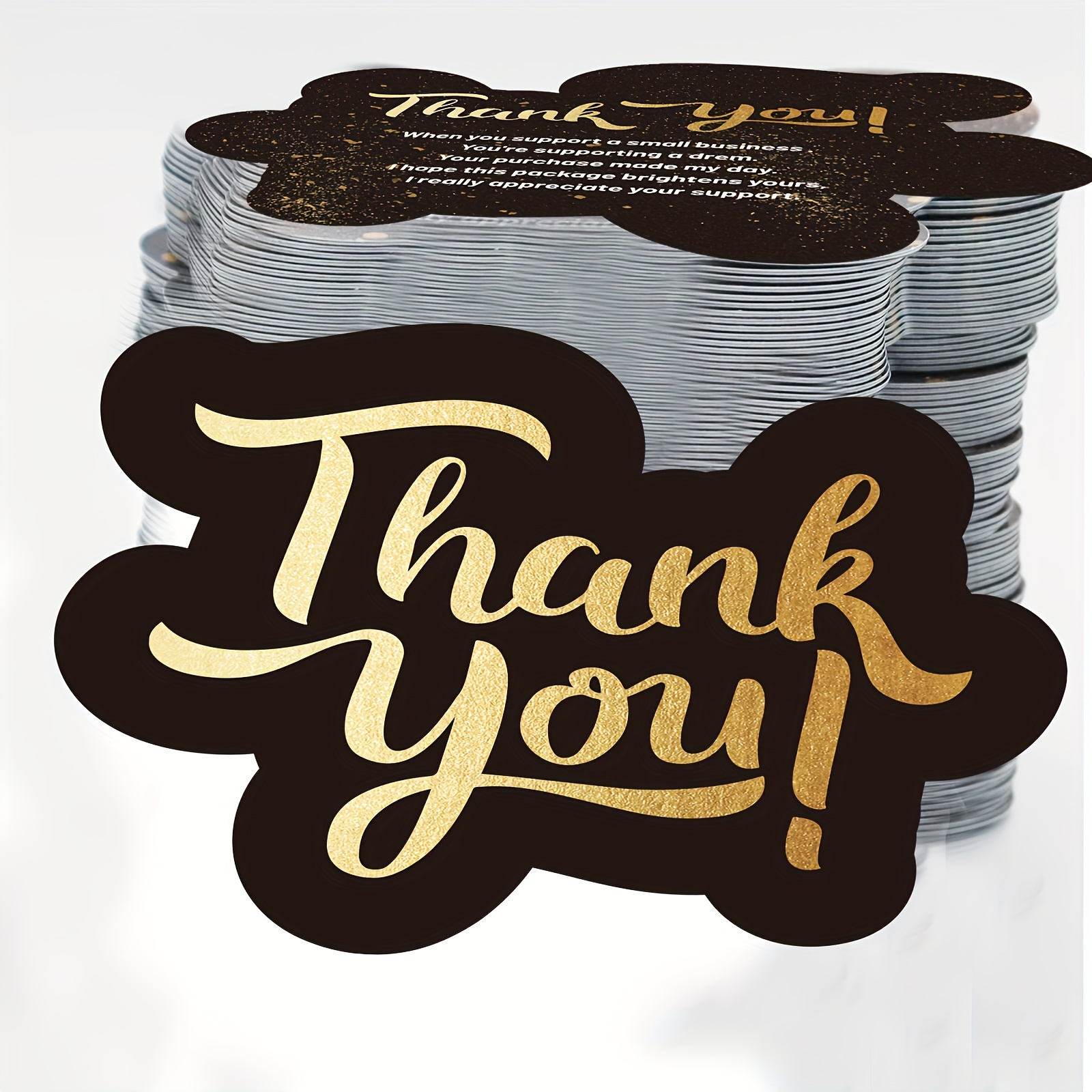 

[60-pack Small Business Thank You Cards] 60-pack Unique Matte Thank You Cards For Small Business, Double-sided Printing, English Text, Shop Owners & Online Retailers