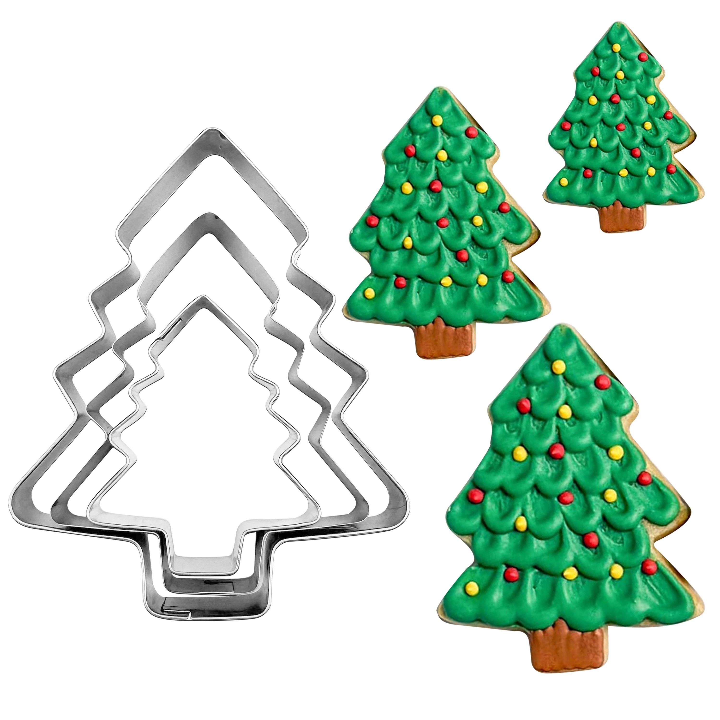 

3pcs Christmas Tree Set, Steel Molds, Assorted (1.46/2.05/2.56 ), Tool For Decor, & Dining