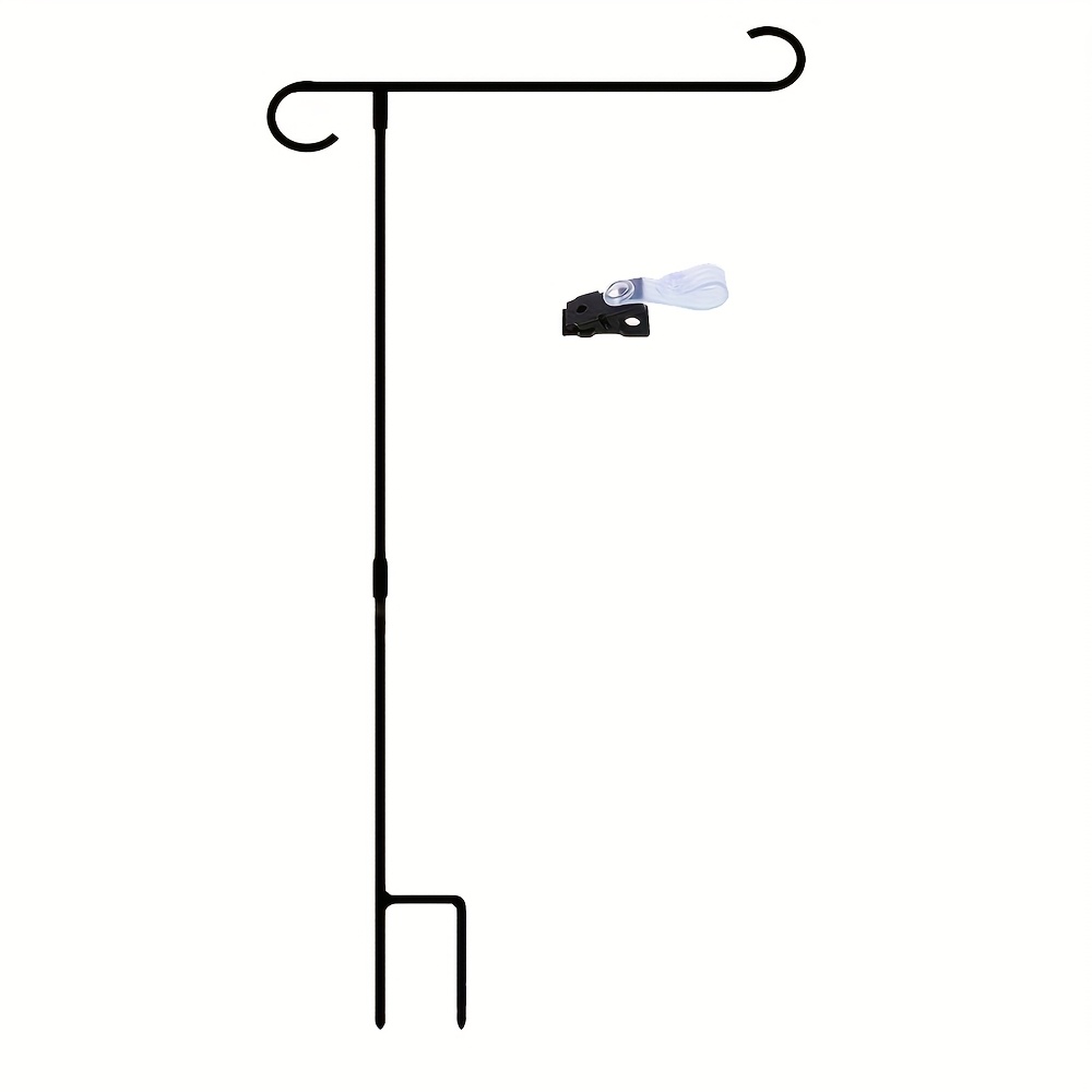 Image of Durable Iron Garden Flag Stand With Stopper And Clip - Waterproof Powder-coated Paint For House, Decorative, And Seasonal Flags - Easy Yard Display For All Weather , Garden Flags For Outside