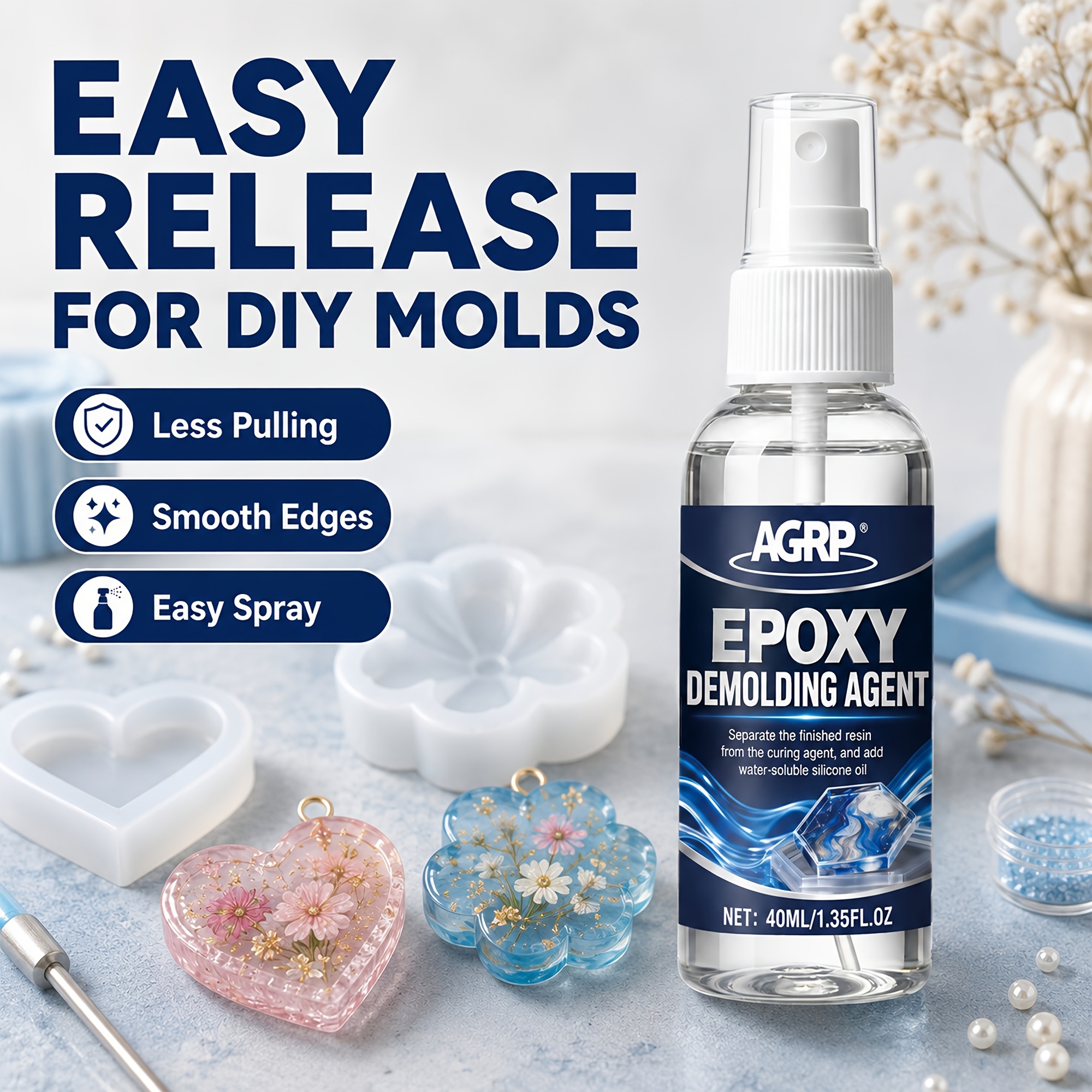 Image of High Smooth Epoxy Mold Spray, Quickly Falling Off, Flawless Bubble- Results, Suitable For , Rubber, Concrete And Candle Molds, Damage For Multiple Uses