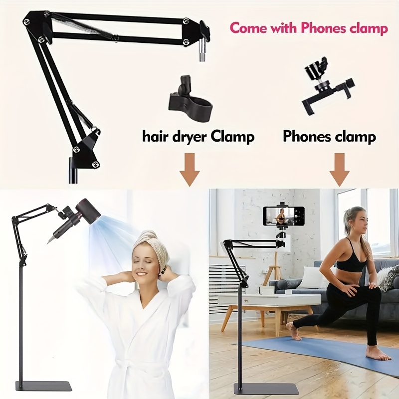 adjustable floor standing hair dryer holder 360° rotating Temu