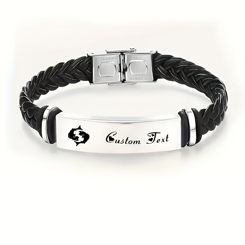 Personalized Zodiac Stainless Steel Braided Bracelet
