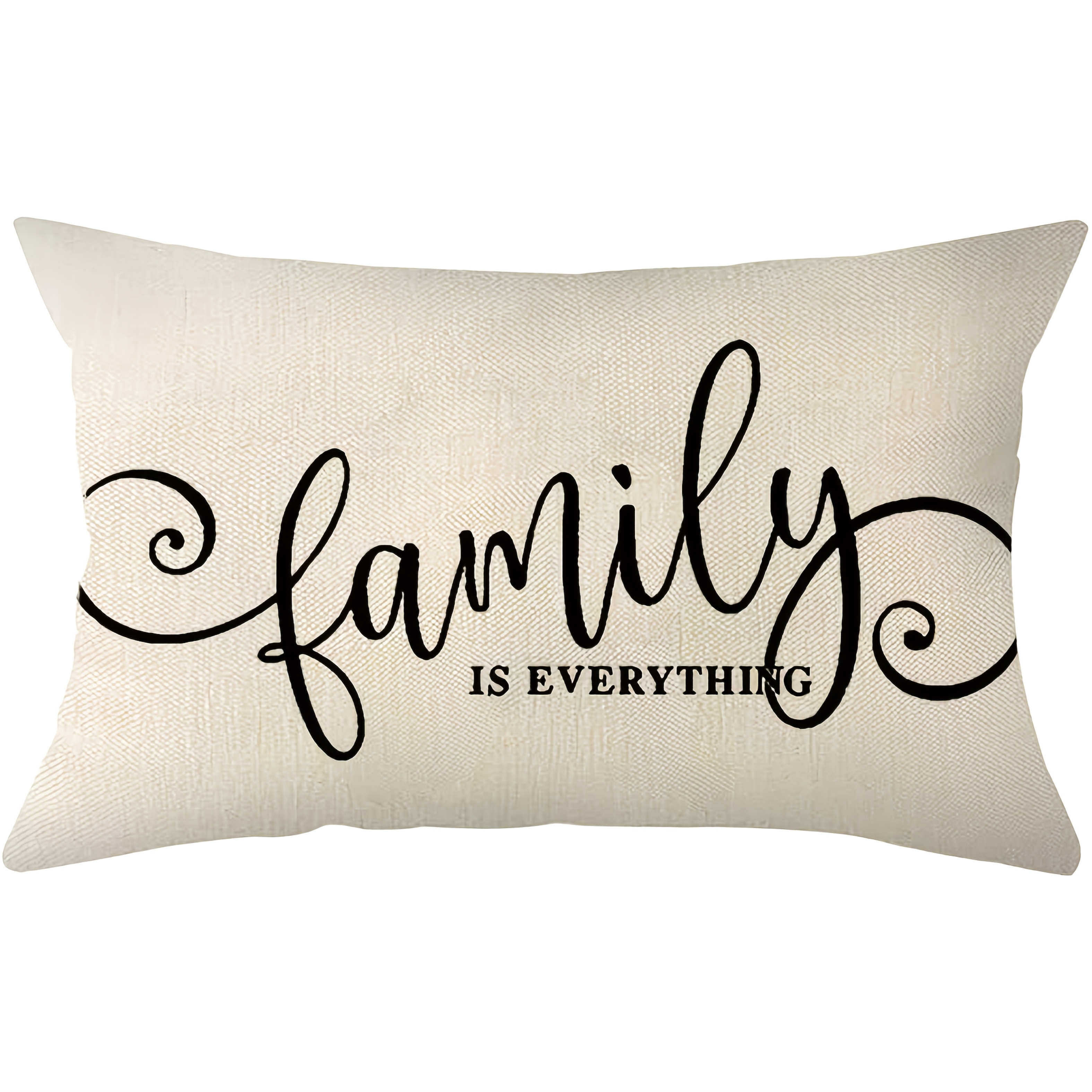 

1pc "" Linen Lumbar Pillow Cover - Contemporary Farmhouse Style, With Black Quote, Zip Closure, Machine Washable For Sofa & Home Decor (single-sided, No Insert), Decorative Pillows