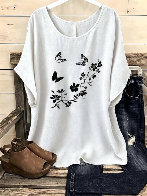 item picture european and american womens simple bohemian style vintage round neck short sleeve shirt 1pc womens shirt vintage womens clothing womens shirt spring summer autumn winter style beautiful womens shirt