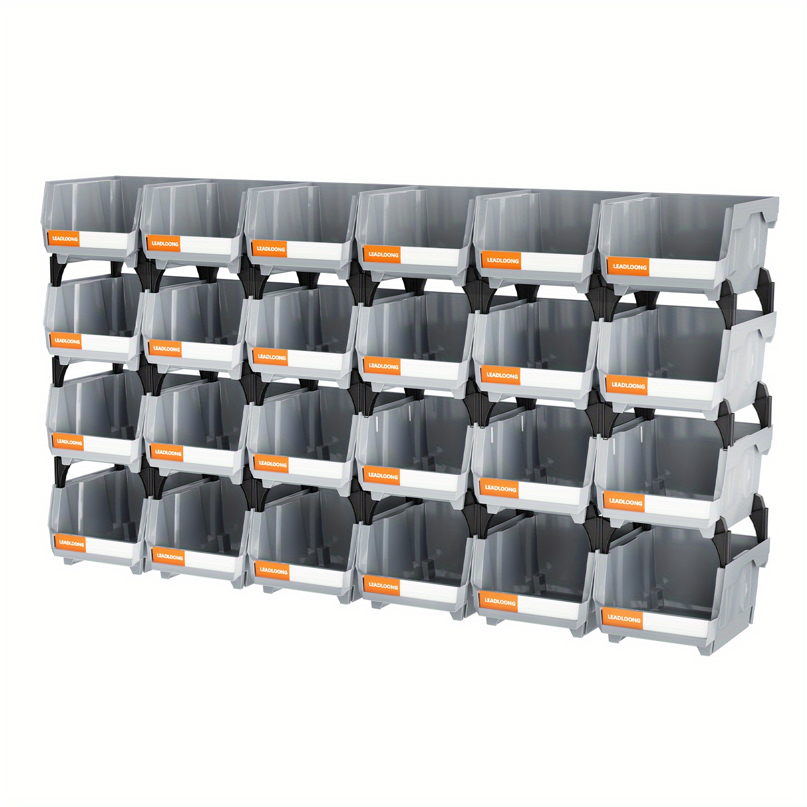 

24pcs Gray Stackable Tool Box 13.7x10.5x7.8cm/5x4x3inch Garage Storage Container, Garage Tool Storage And Organizer Box, Garage Supplies, Garage Organization And Storage Supplies Car Accessories
