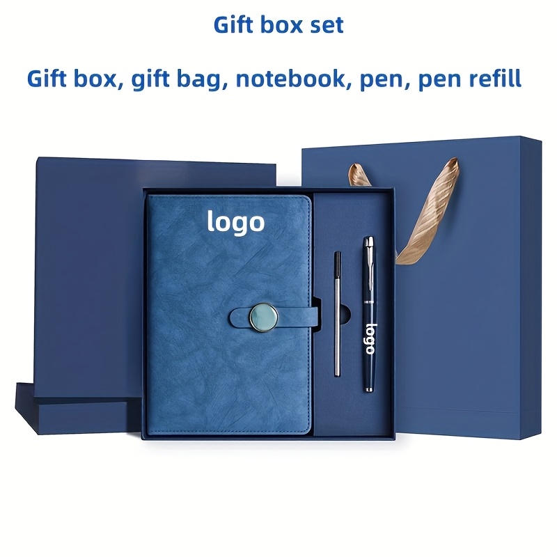 Custom A5 Faux Leather Password Notebook Gift Set