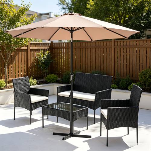 3 4pcs patio furniture set with removable cushions and tempered glass table all weather wicker space saving bistro and conversation seating for porch balcony deck and backyard
