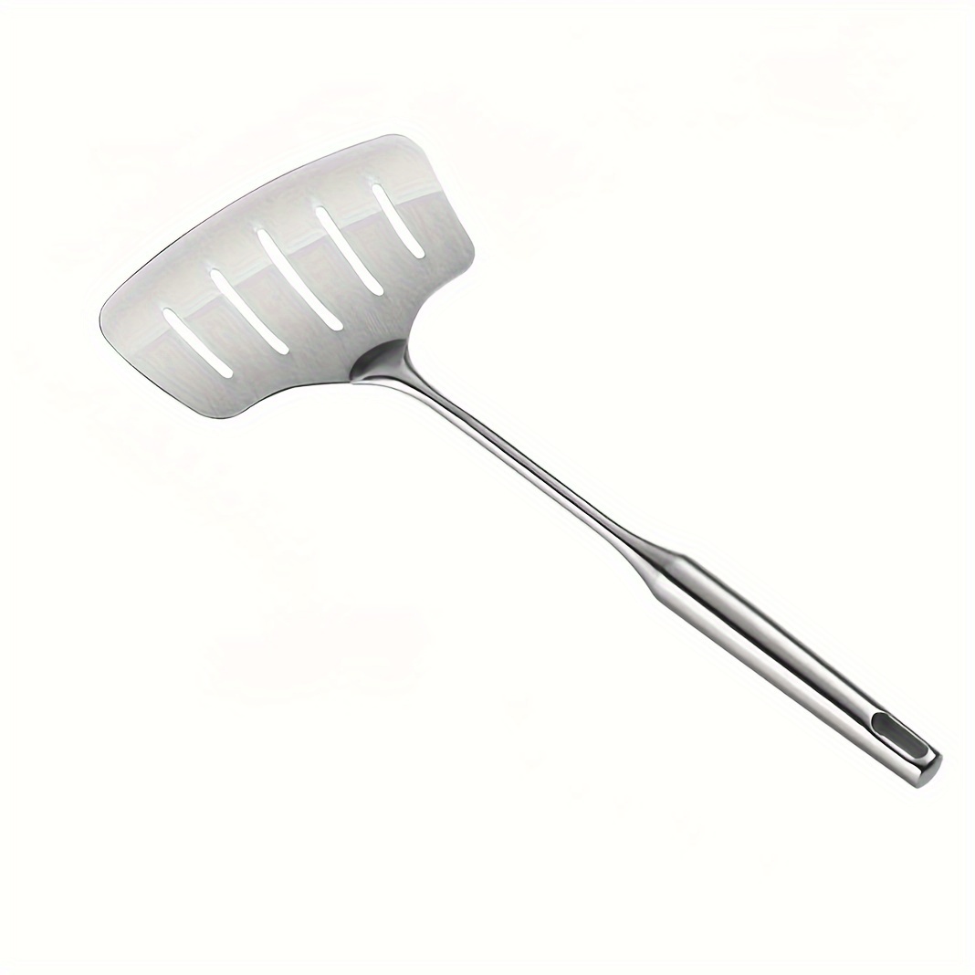 TEMU Premium Stainless Steel Kitchen Spatula - Wide, Slotted Turner For Fish, Steak & Pancakes - Easy Clean, Rust-resistant