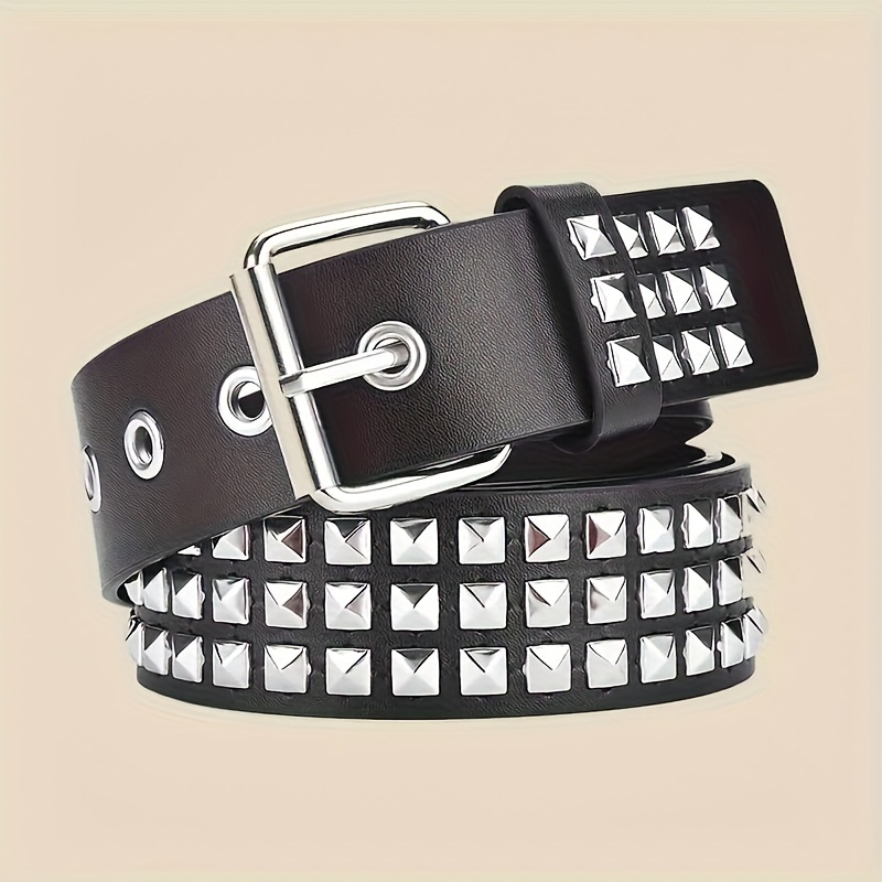 studded belt y2k belt goth belt women men metal punk belt - Temu