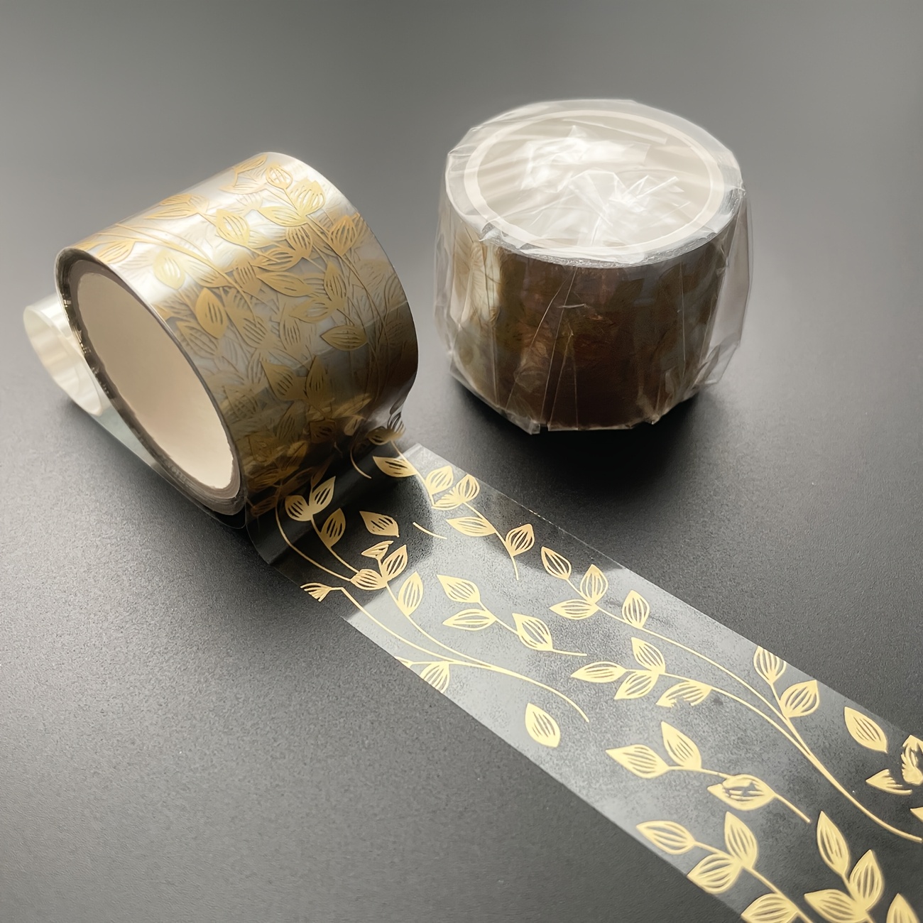 1 Roll Craft Tape - Waterproof Adhesive With Metallic Leaf & Patterns For Scrapbooking, Journaling, Gift Wrapping - Plastic Surface Compatible Decorative Supplies, Scrapbooking Supplies