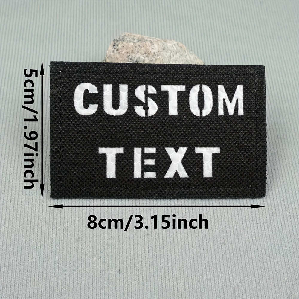 TEMU 1 Custom Large Letter Luminous Reflective Patch, With Of Personalized Name Text, Featuring Hook And Loop Fastener And Backing