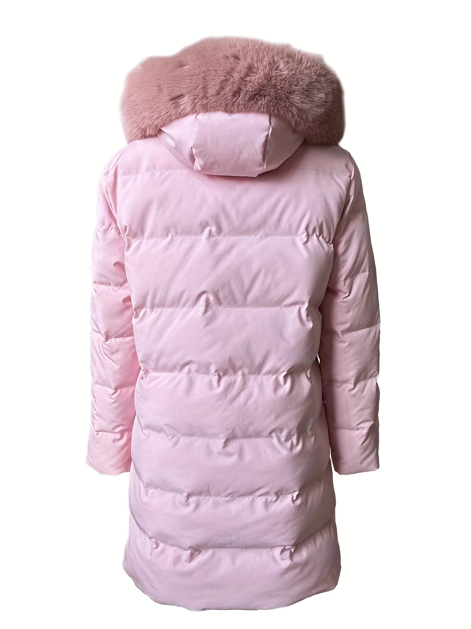 Faux bontkraag rits-up gewatteerde jas