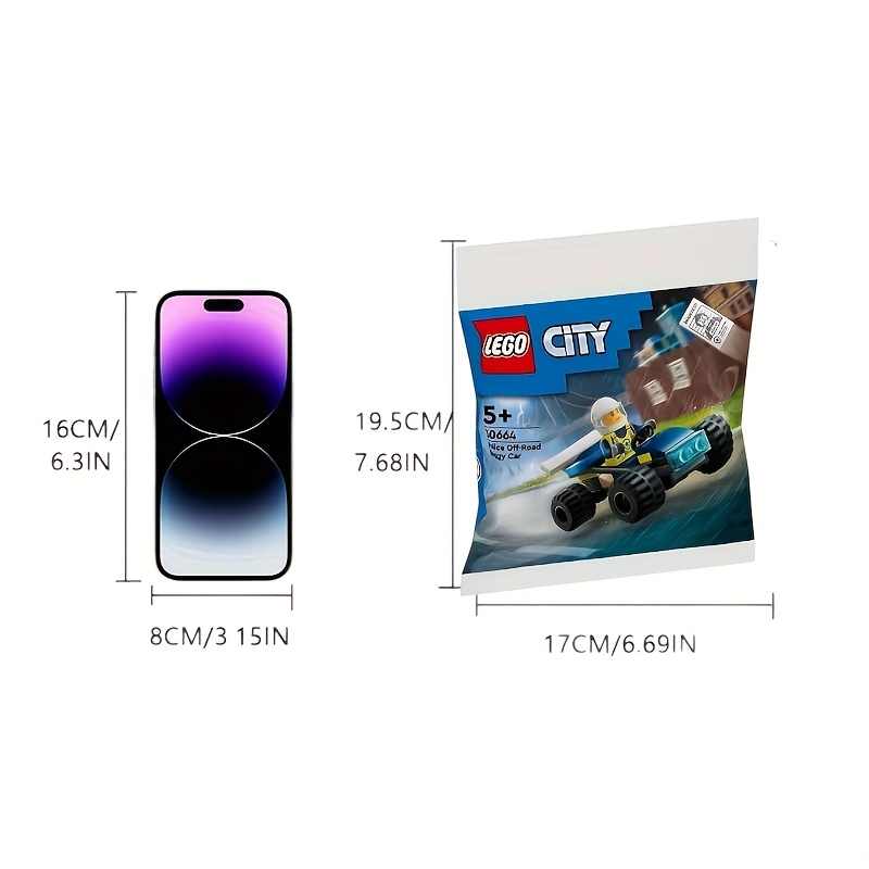 LEGO City Rapid Police Off-Road Vehicle 30664 - High-Speed Chase with 4x4 All-Terrain Tires, Durable ABS Mixed Colors, Holiday Gift for Ages 5+ Racing Enthusiasts, Christmas Decor, Festive Packaging, Vibrant Design, Sturdy Construction