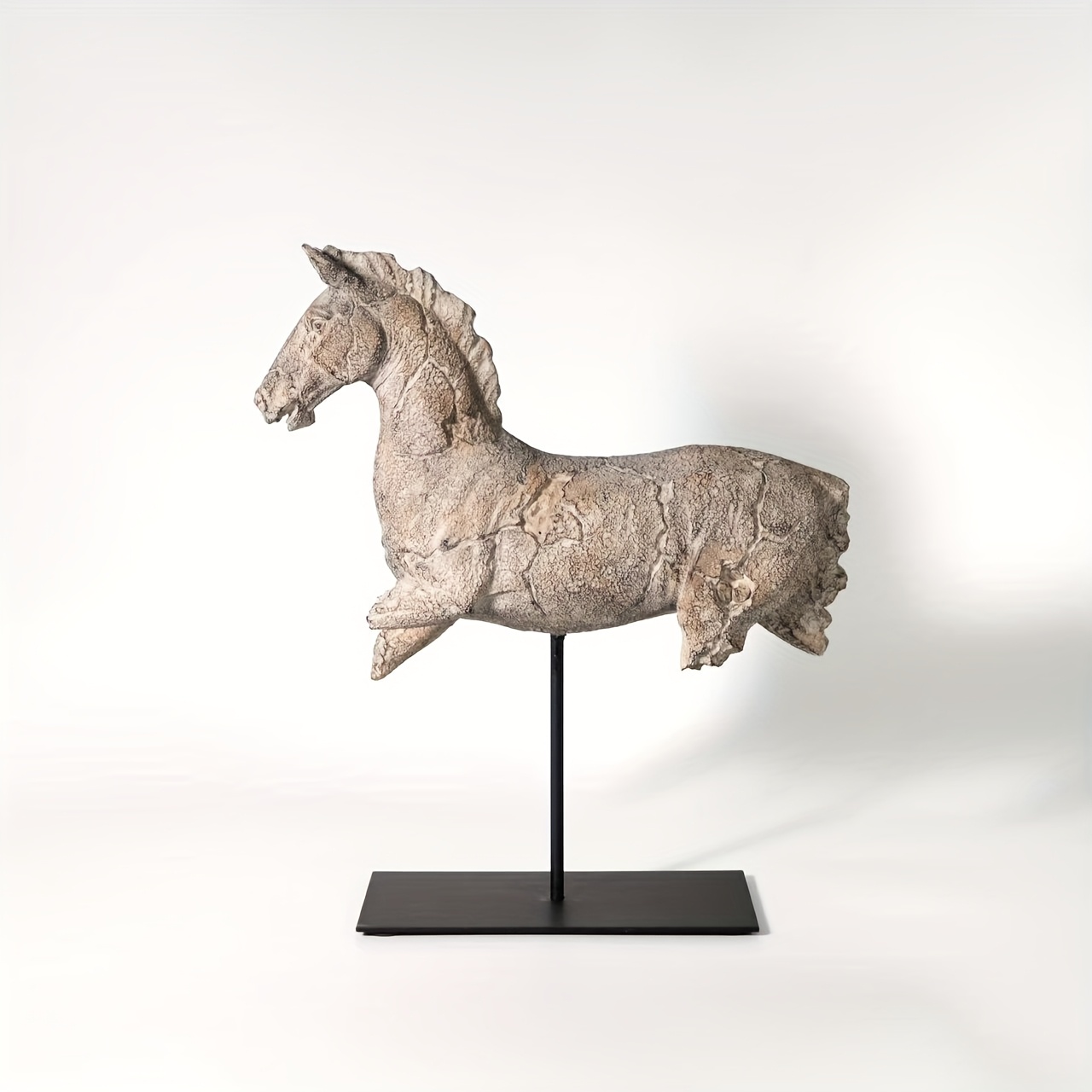Contemporary Japanese Wabi-Sabi Style Abstract Art Horse Sculpture | Resin Statue for Home and Outdoor Decor, Suitable for Various Room Types and Holidays