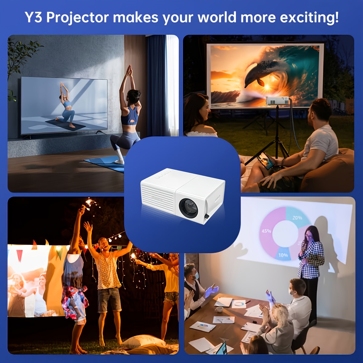 Home Theater Mini Projector with Screen Mirroring