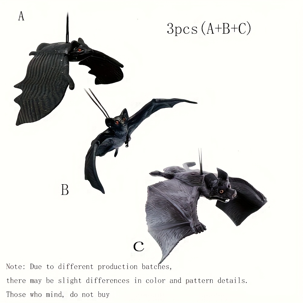 TEMU 3/6pcs Halloween Hanging Bats Decorations Hanging Vampire Bats For Outdoors Halloween Party Favors Home Decor