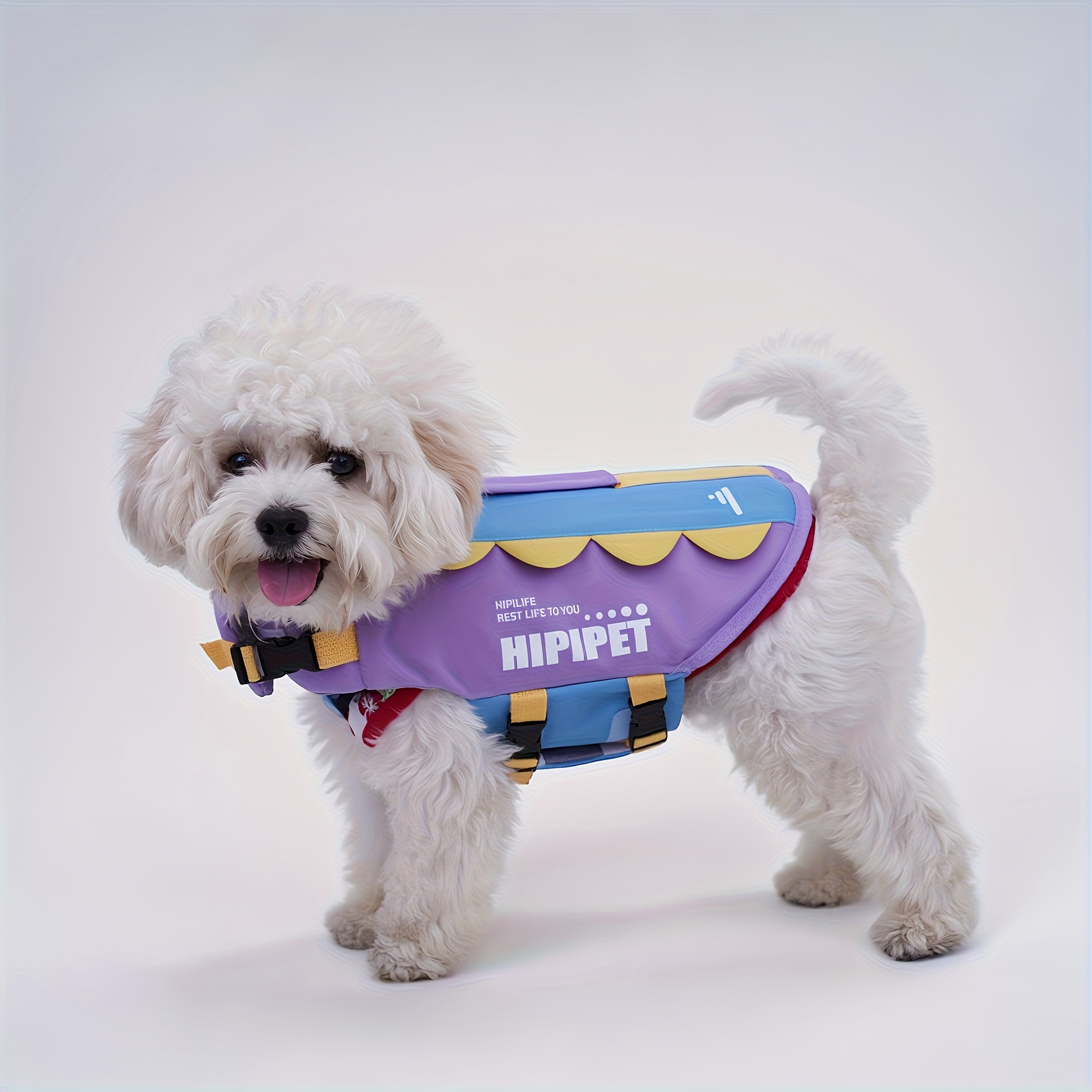 pet life jacket with safety vest headrest heavy duty pvc nylon dog