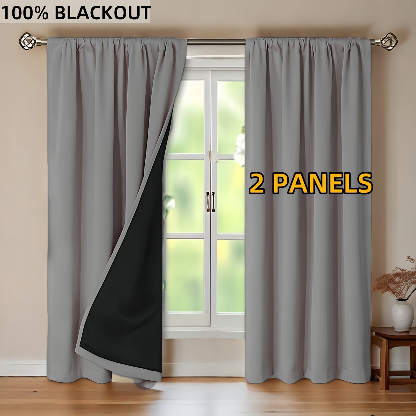 Thermal Blackout Curtains, 2 Panels