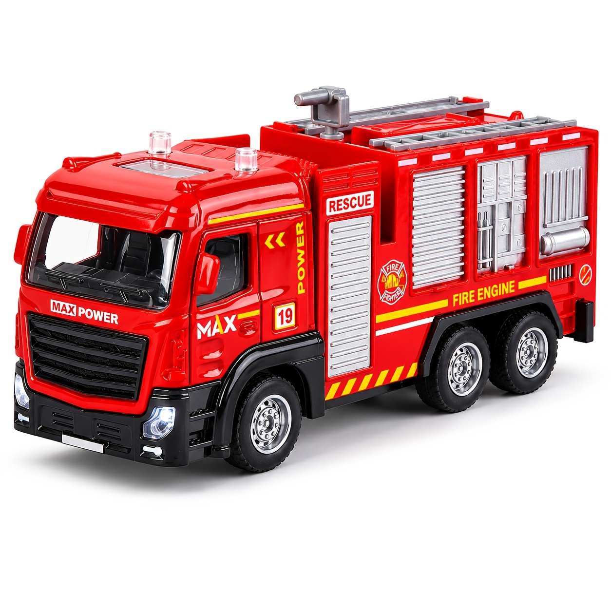 1:32 Die-cast Alloy Fire Truck Toy, Pull Engine Model With Realistic Details For Kids Ages 3+, Birthday Gift