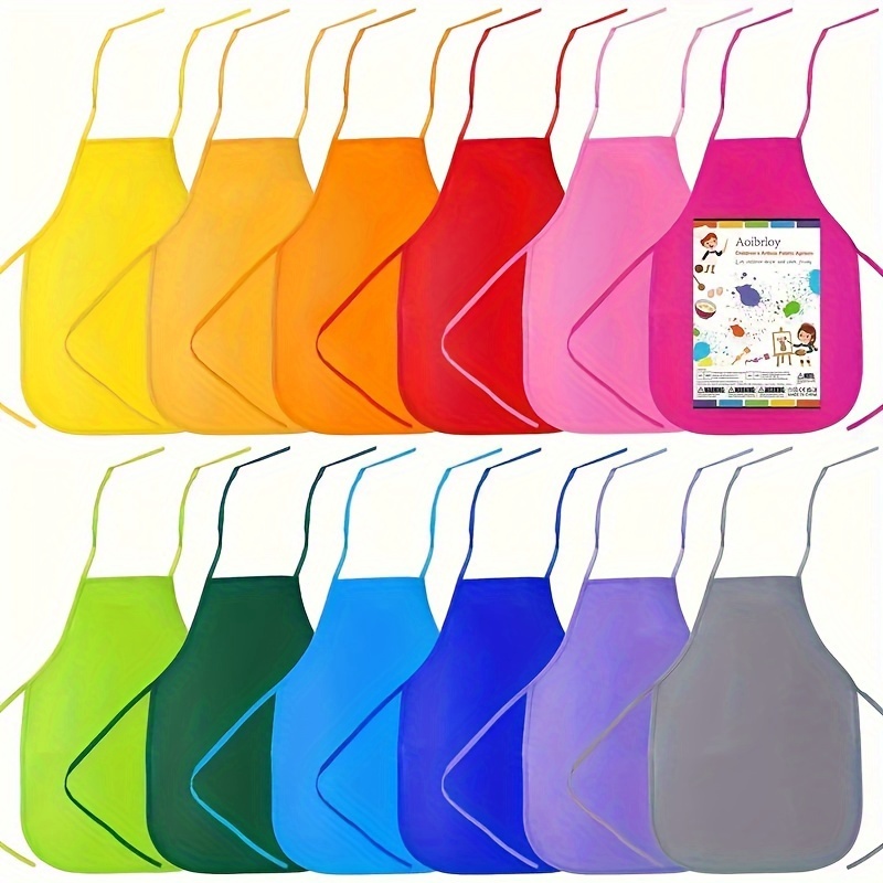 

10pcs Painting Aprons - , Waterproof & Easy To Clean For Kitchen, Classroom & Crafts - All